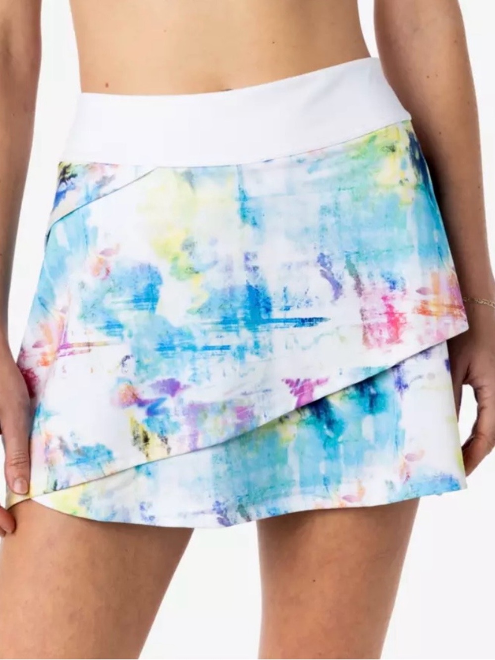 Fila White Colorful Watercolor Pickleball Tennis Skort Skirt Size Small